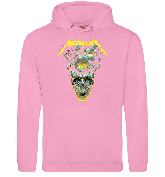 Мужская толстовка (худи) Metallica time skull Розовый фото