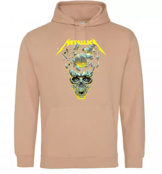 Женская толстовка (худи) Metallica time skull Песочный фото