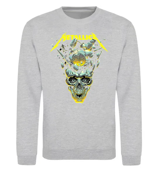 Свитшот Metallica time skull Серый меланж фото