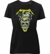 Жіноча преміум футболка Metallica time skull Чорний фото