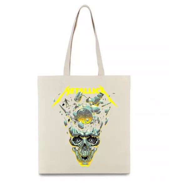 Эко-сумка Metallica time skull Бежевый фото