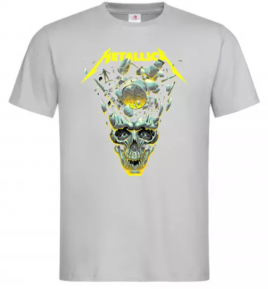 Чоловіча футболка Metallica time skull Сірий фото