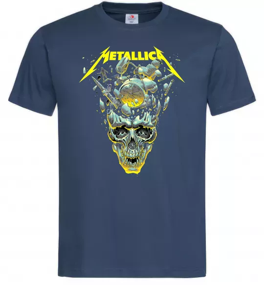 Чоловіча футболка Metallica time skull Темно-синій фото