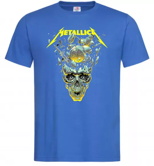Чоловіча футболка Metallica time skull Яскраво-синій фото
