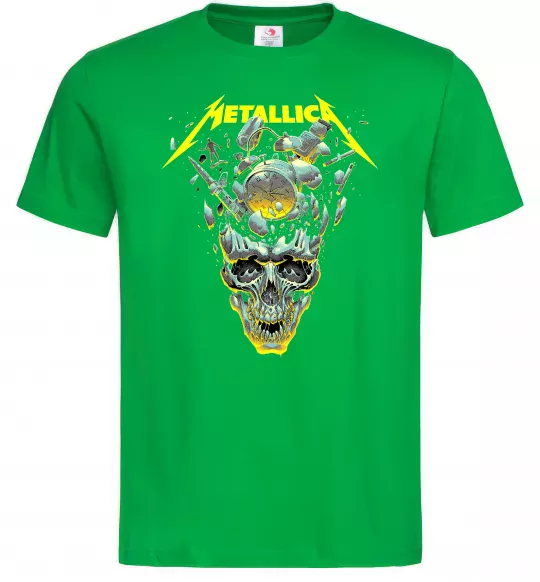 Чоловіча футболка Metallica time skull Зелений фото
