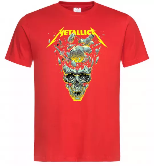 Чоловіча футболка Metallica time skull Червоний фото