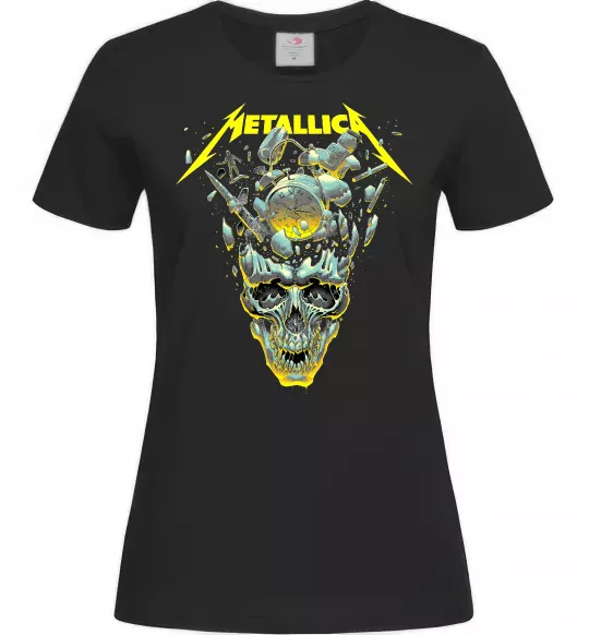 Жіноча футболка Metallica time skull Чорний фото