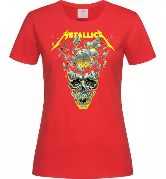 Жіноча футболка Metallica time skull Червоний фото