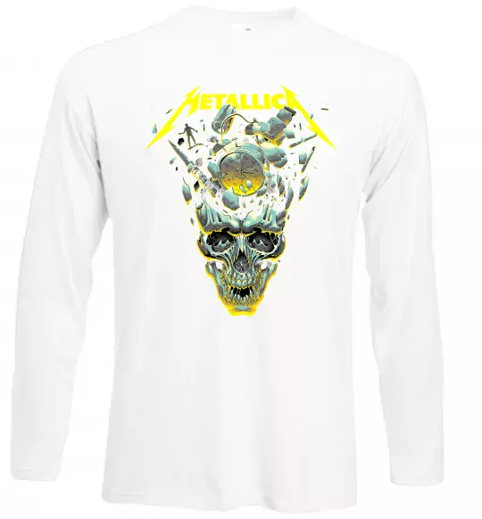 Лонгслив Metallica time skull Белый фото