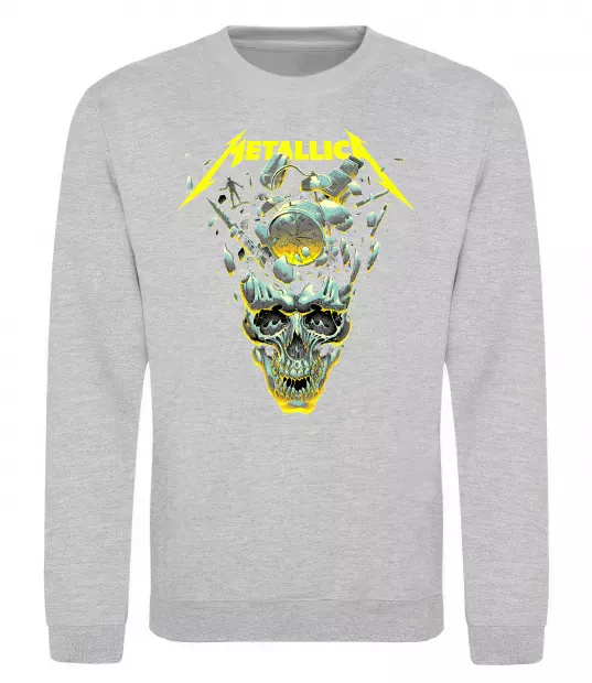 Свитшот Metallica time skull Серый меланж фото
