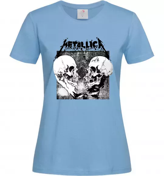 Жіноча футболка Metallica skulls Блакитний фото
