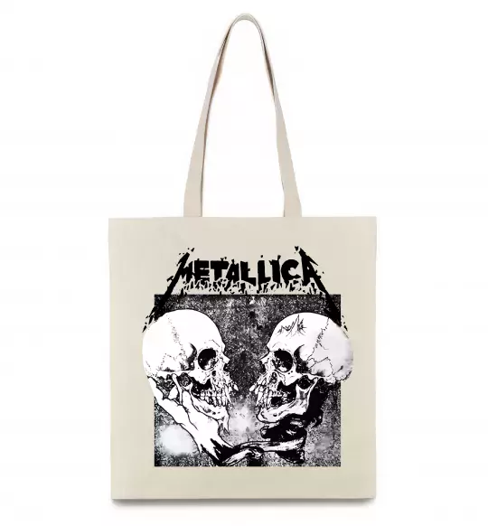 Эко-сумка Metallica skulls Бежевый фото