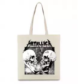 Эко-сумка Metallica skulls Бежевый фото