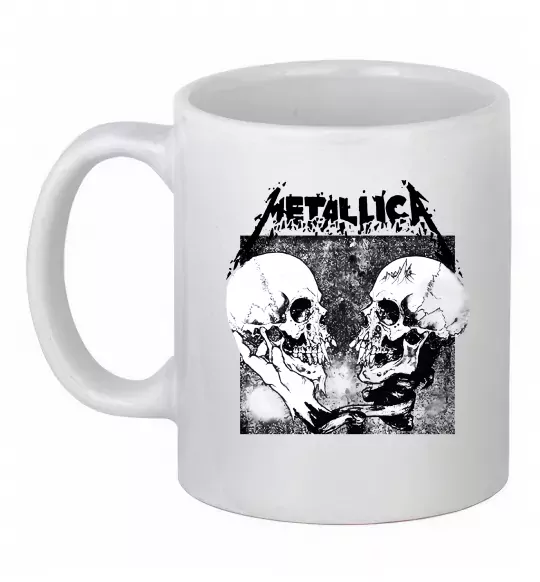 Чашка керамическая Metallica skulls Белый фото