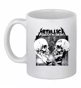 Чашка керамічна Metallica skulls Білий фото