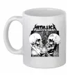 Чашка керамическая Metallica skulls Белый фото