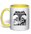Чашка с цветной ручкой Metallica skulls Солнечно желтый фото