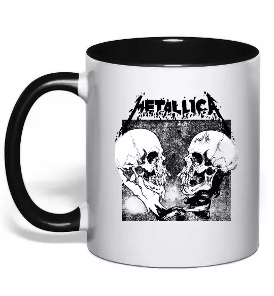 Чашка с цветной ручкой Metallica skulls Черный фото