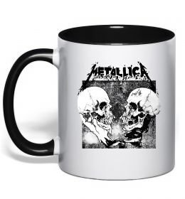 Чашка с цветной ручкой Metallica skulls