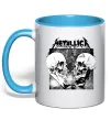 Чашка с цветной ручкой Metallica skulls Голубой фото