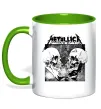Чашка с цветной ручкой Metallica skulls Зеленый фото