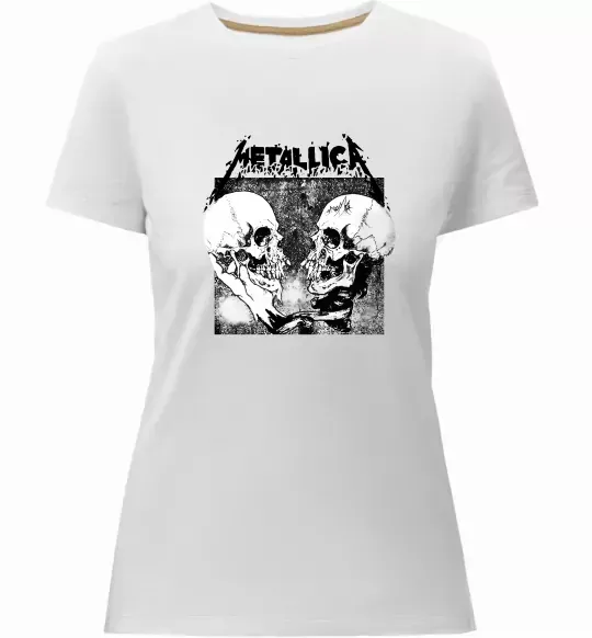 Женская премиум футболка Metallica skulls Белый фото