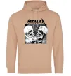 Мужская толстовка (худи) Metallica skulls Песочный фото