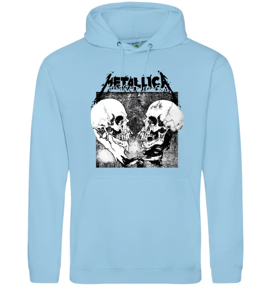 Мужская толстовка (худи) Metallica skulls Голубой фото