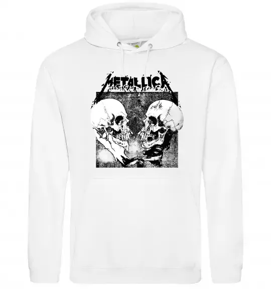 Женская толстовка (худи) Metallica skulls Белый фото