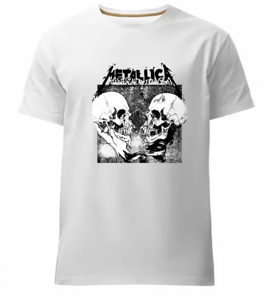 Мужская премиум футболка Metallica skulls Белый фото