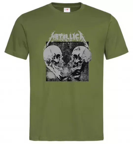 Мужская футболка Metallica skulls Оливковый фото
