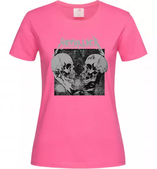 Жіноча футболка Metallica skulls Яскраво-рожевий фото