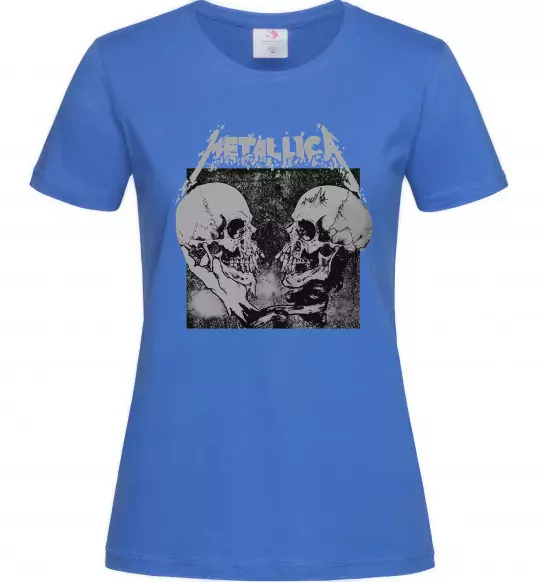 Жіноча футболка Metallica skulls Яскраво-синій фото