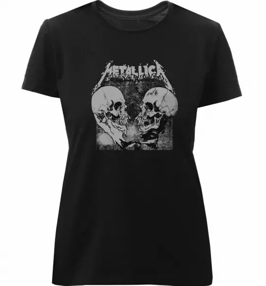 Женская премиум футболка Metallica skulls Черный фото