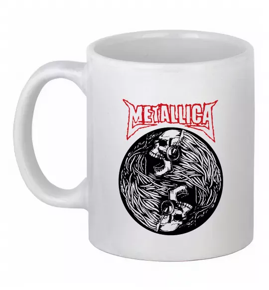 Чашка керамическая Металіка череп в навушниках Белый фото