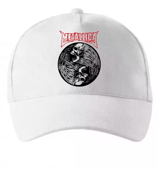 Кепка Металіка череп в навушниках Белый фото