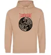 Женская толстовка (худи) Металіка череп в навушниках Песочный фото