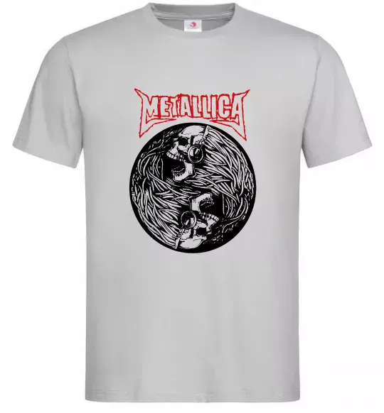Чоловіча футболка Металіка череп в навушниках Сірий фото