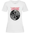 Женская футболка Металіка череп в навушниках Белый Женская футболка Металіка череп в навушниках Белый фото