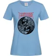 Женская футболка Металіка череп в навушниках Голубой Женская футболка Металіка череп в навушниках Голубой фото