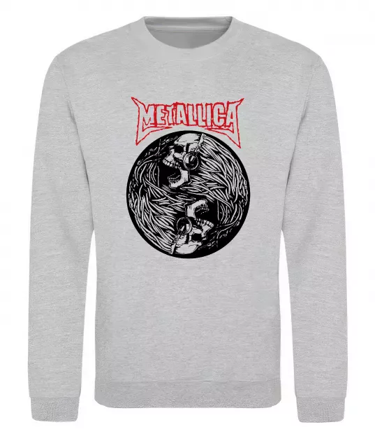 Свитшот Металіка череп в навушниках Серый меланж фото
