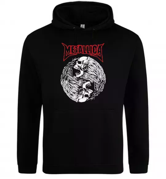 Женская толстовка (худи) Металіка череп в навушниках Черный фото