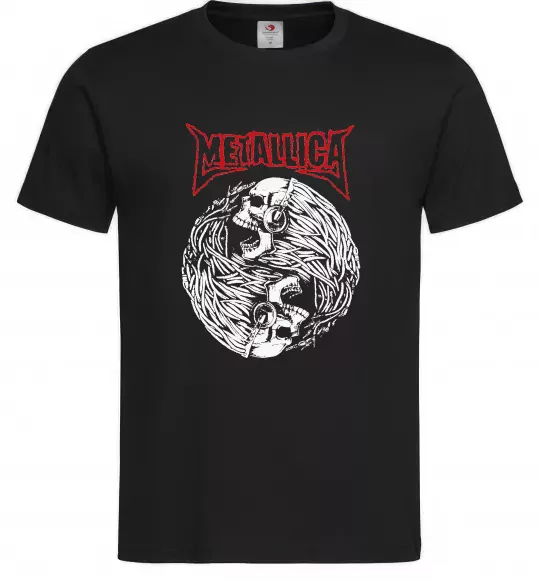 Чоловіча футболка Металіка череп в навушниках Чорний фото