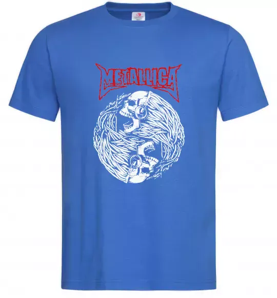 Чоловіча футболка Металіка череп в навушниках Яскраво-синій фото
