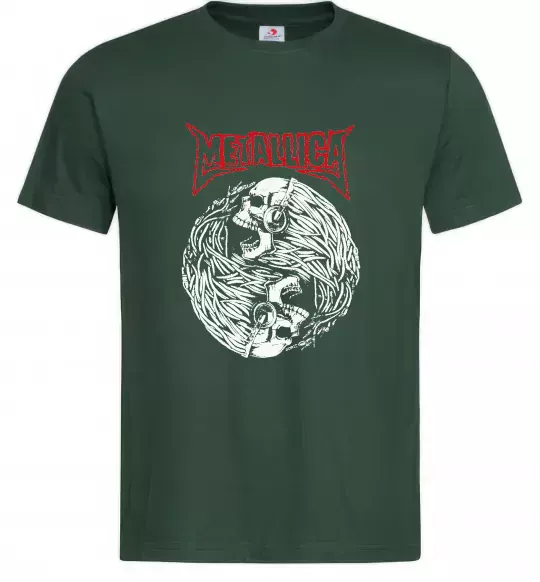 Чоловіча футболка Металіка череп в навушниках Темно-зелений фото