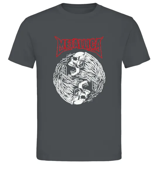 Чоловіча футболка Металіка череп в навушниках Графіт фото