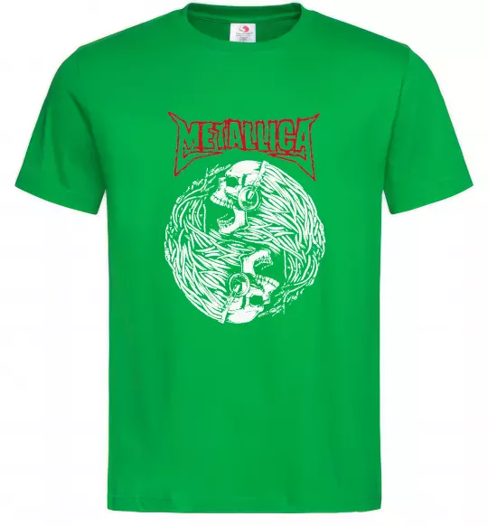 Чоловіча футболка Металіка череп в навушниках Зелений фото