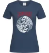 Женская футболка Металіка череп в навушниках Темно-синий Женская футболка Металіка череп в навушниках Темно-синий фото