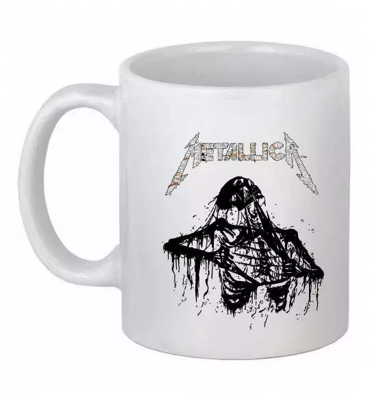 Чашка керамическая Metallica Skeleton Белый фото