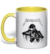 Чашка з кольоровою ручкою Metallica Skeleton Сонячно жовтий фото